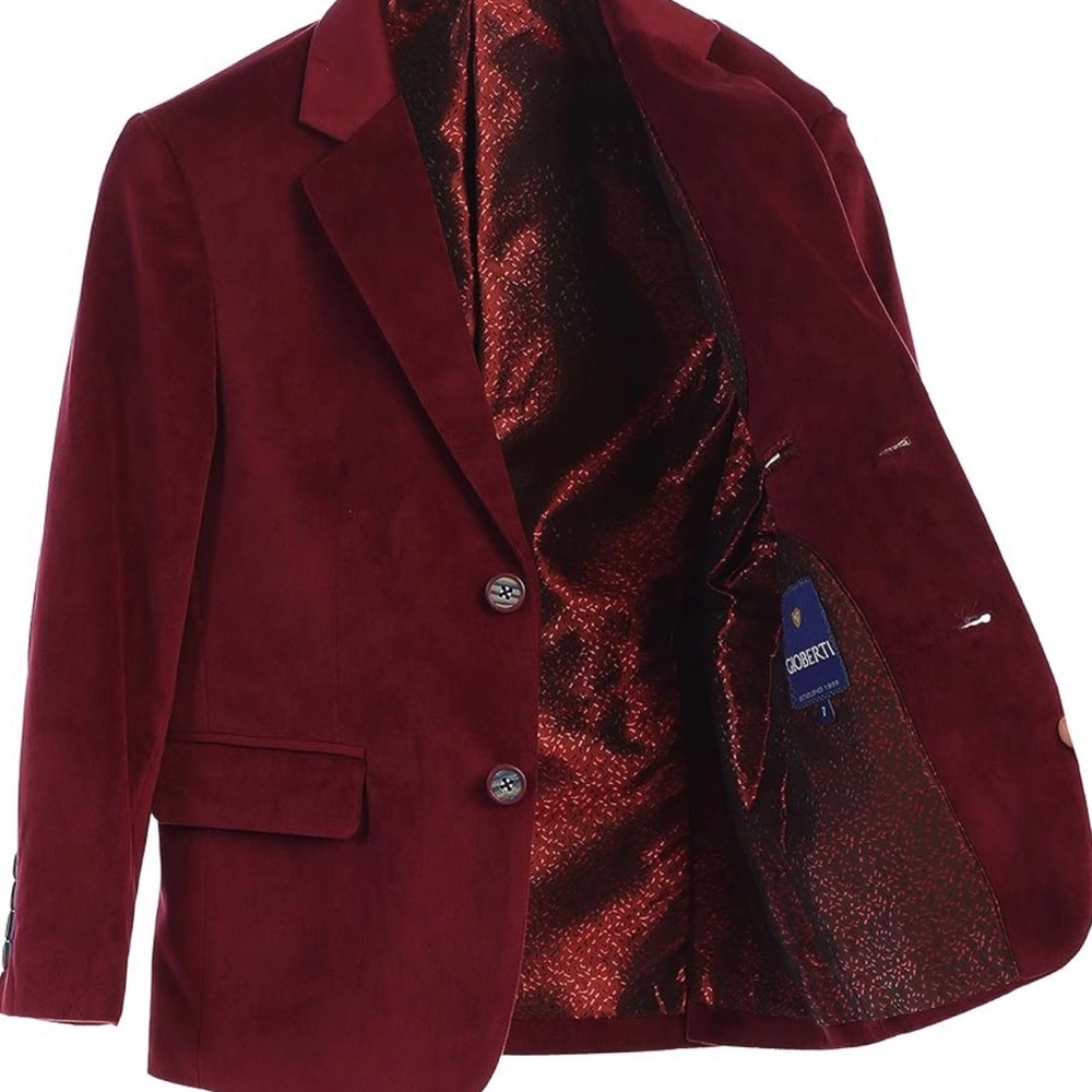 Gioberti boy’s formal Burgundy Velvet Blazer